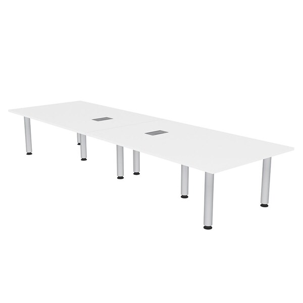 45 in W, 120 in L, 29 in H, Engineered Wood Top, White
